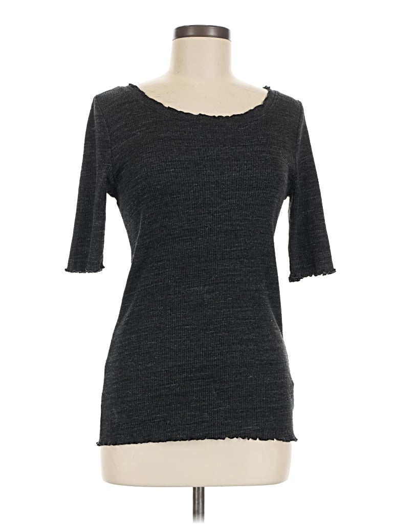 Pre-owned T.la 3/4 Sleeve Top Gray Scoop Neck Tops