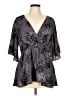 Torrid 100% Polyester Gray 3/4 Sleeve Blouse Size Lg Plus (0) - photo 1