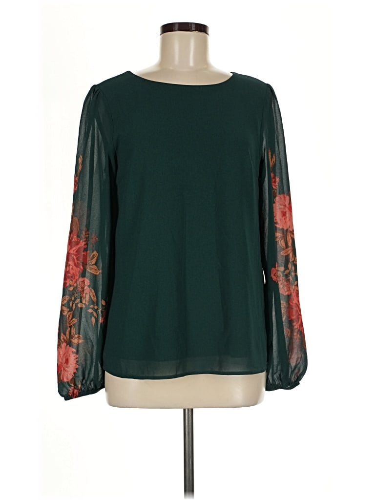 Pre-owned Mason & Belle Long Sleeve Blouse In Teal