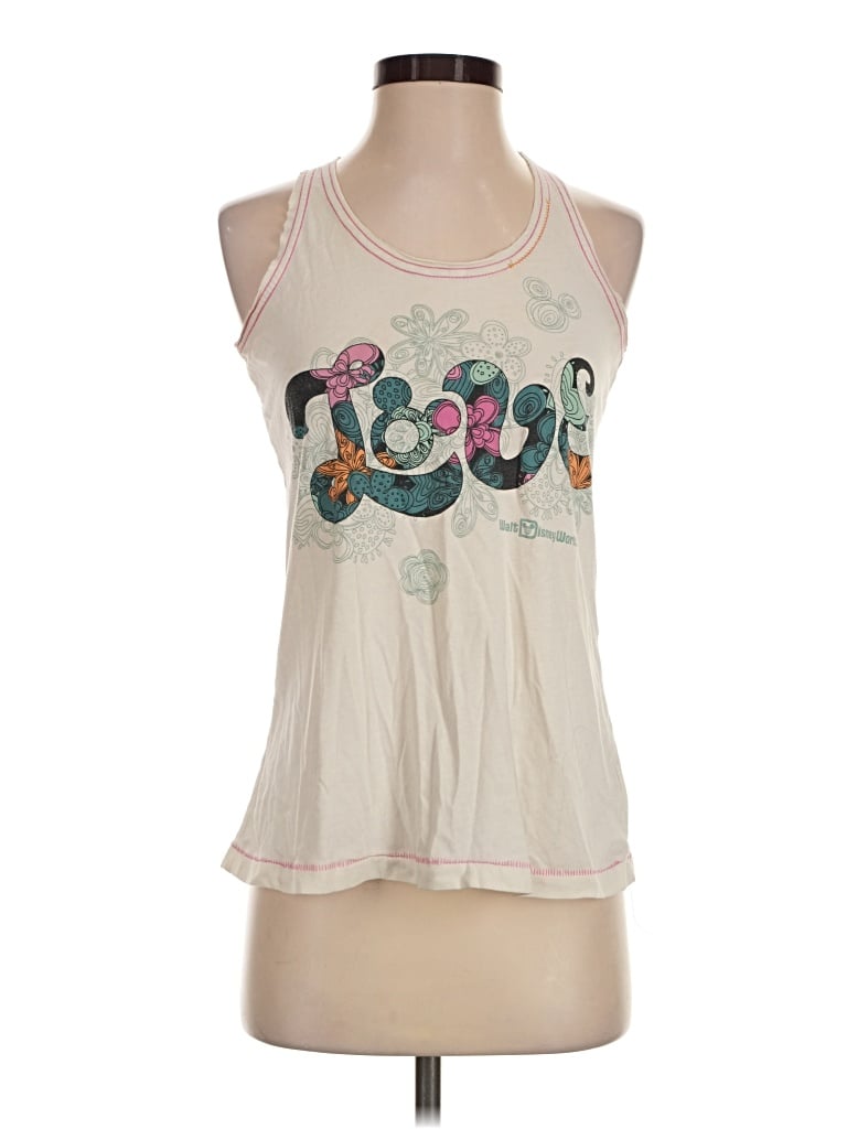 Pre-owned Disney Parks Tank Top Ivory Halter Neckline Tops