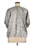 Gap 100% Polyester Metallic Silver 3/4 Sleeve Blouse Size XL - photo 2
