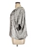 Gap 100% Polyester Metallic Silver 3/4 Sleeve Blouse Size XL - photo 5