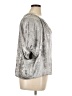 Gap 100% Polyester Metallic Silver 3/4 Sleeve Blouse Size XL - photo 4