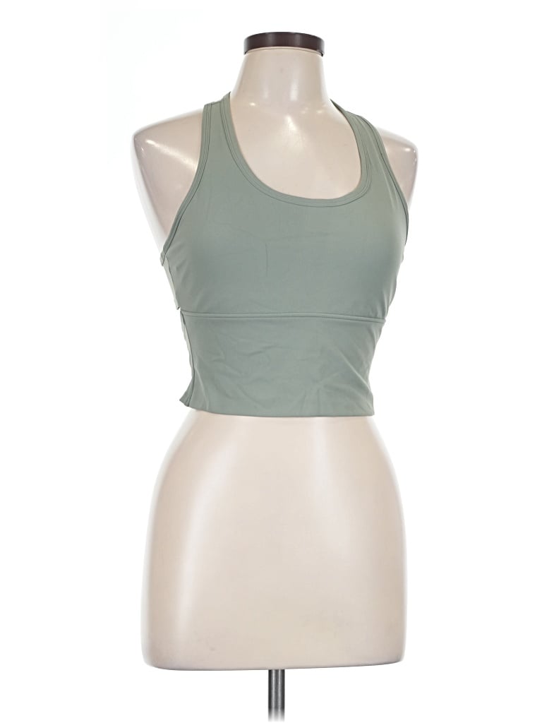 Pre-owned Halara Tank Top Green Halter Neckline Tops