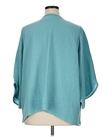 LOGO by Lori Goldstein 3/4 Sleeve Blouse (view 2)