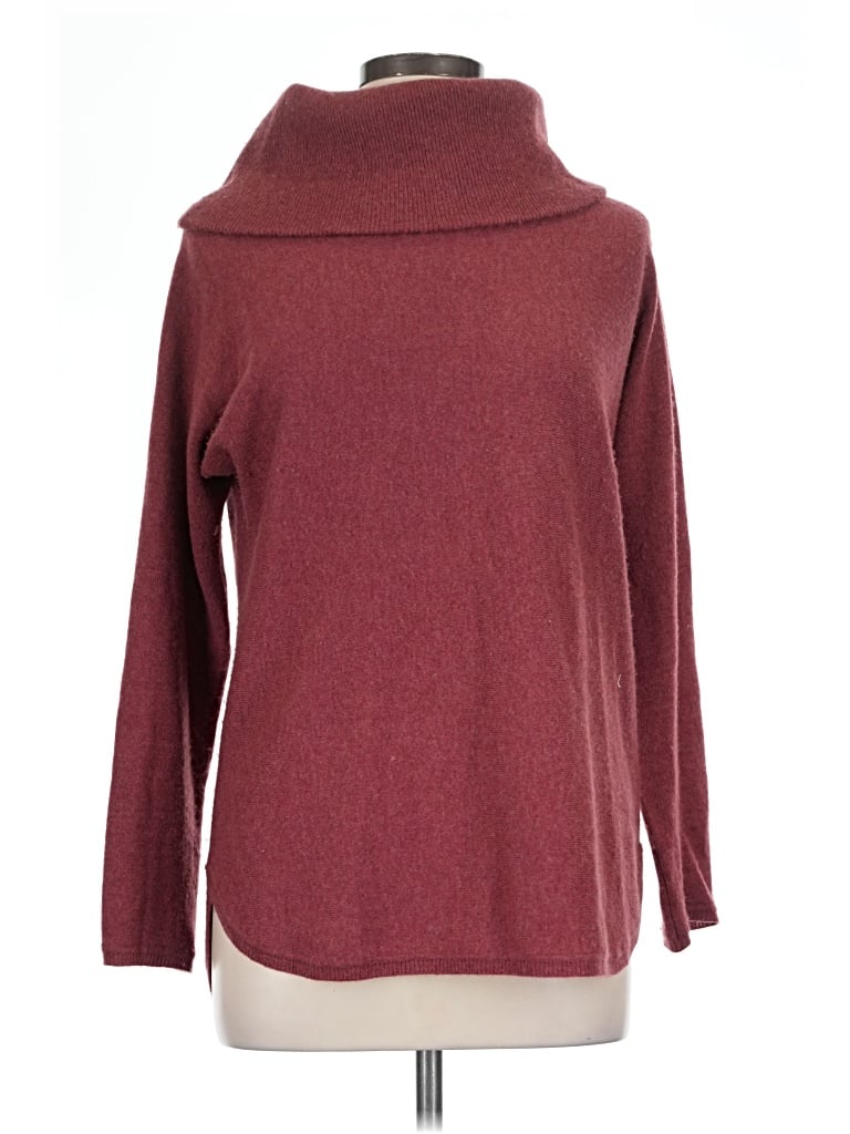 Pre-owned Max Studio Cashmere Pullover Sweater In Burgundy