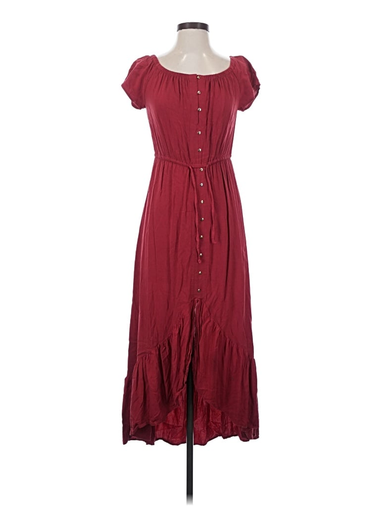 Pre-owned Indigo Rose Casual Dress In Burgundy