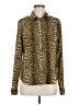 Guess 100% Polyester Animal Print Gold Long Sleeve Blouse Size M - photo 1
