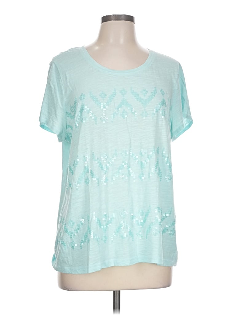 Pre-owned Weekends By Chico's Short Sleeve T-shirt In Teal