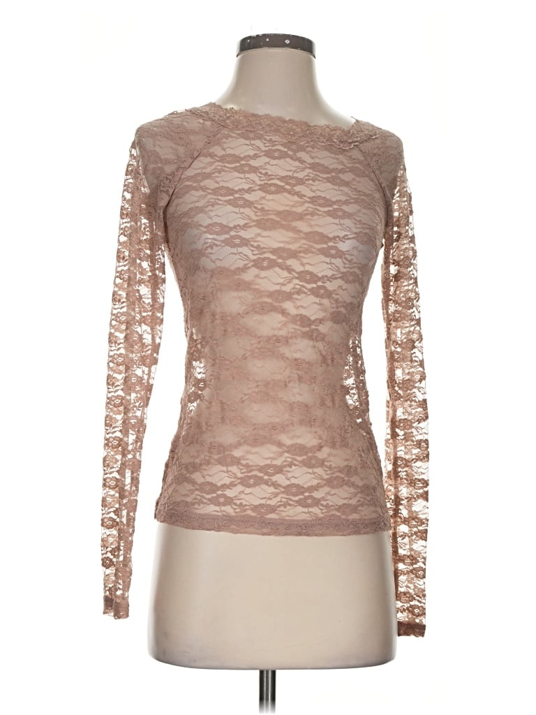 Mudd Long Sleeve Top Tan Boatneck Tops