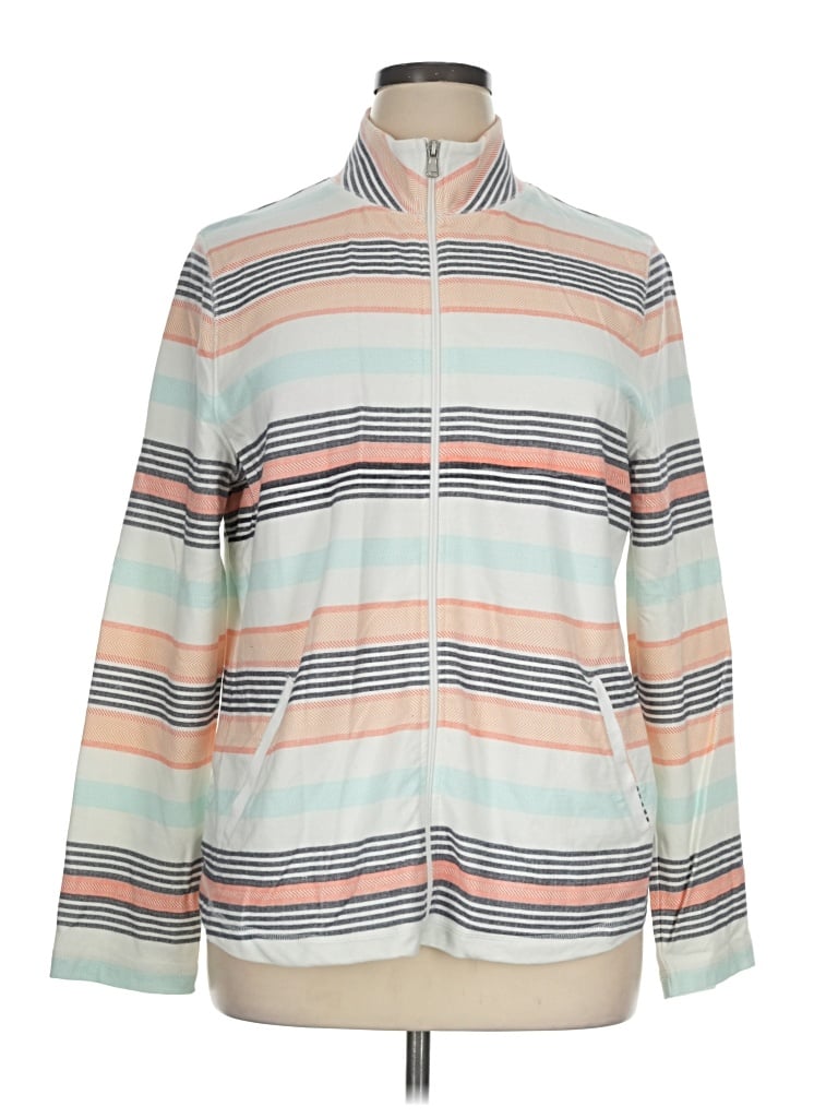 Pre-owned Talbots Outlet Track Jacket In White