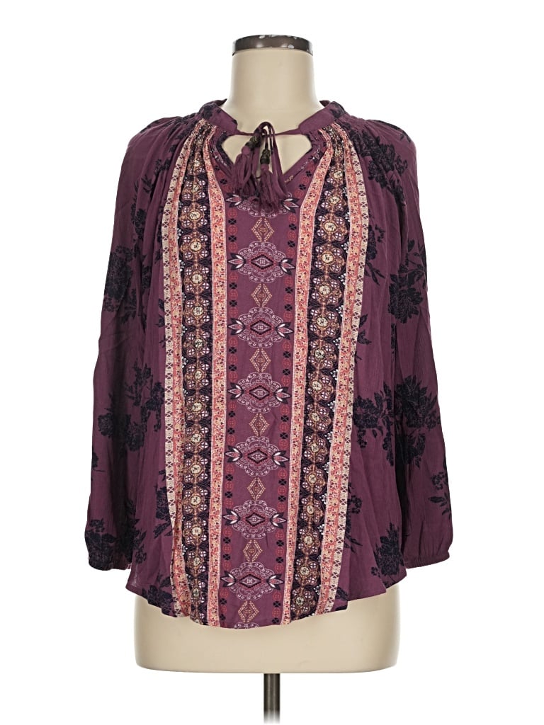 Pre-owned Mason & Belle Long Sleeve Blouse In Purple