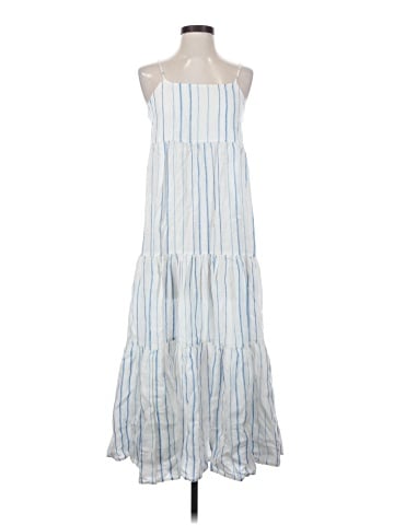 Madewell Cami Tier Midi Dress in Stripe (view 1)