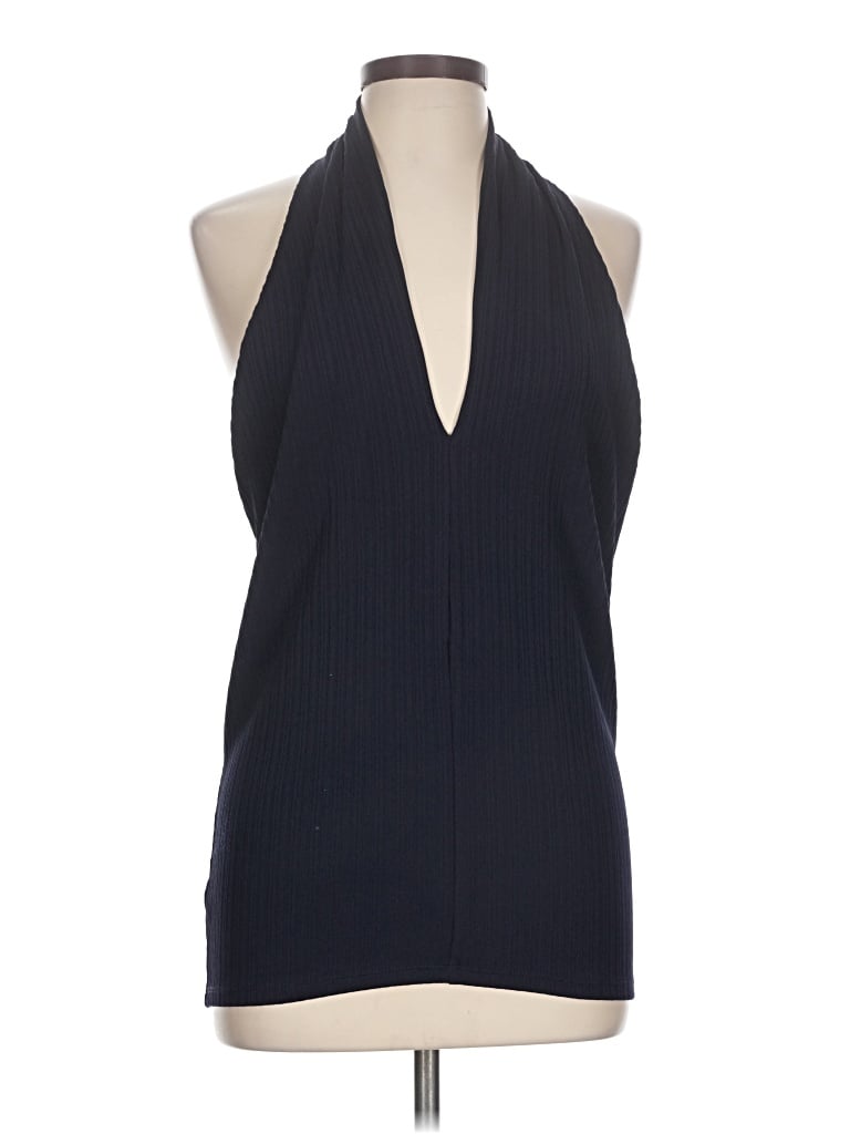 Pre-owned Ann Taylor Tank Top Blue Halter Neckline Tops