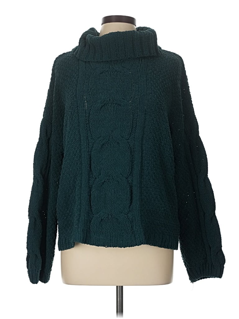 Pre-owned Seven7 Turtleneck Sweater In Teal