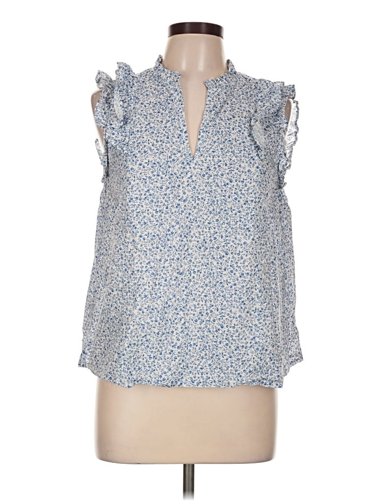 Pre-owned Doe & Rae Sleeveless Blouse In Blue
