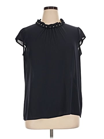 Karl Lagerfeld Paris Short Sleeve Blouse (view 1)