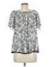 Floreat Silver Short Sleeve Blouse Size M - photo 2