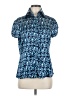 Say What? 100% Polyester Print Blue Short Sleeve Blouse Size M - photo 1