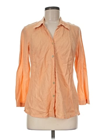 So Blue Sigrid Olsen 3/4 Sleeve Button-Down Shirt (view 1)