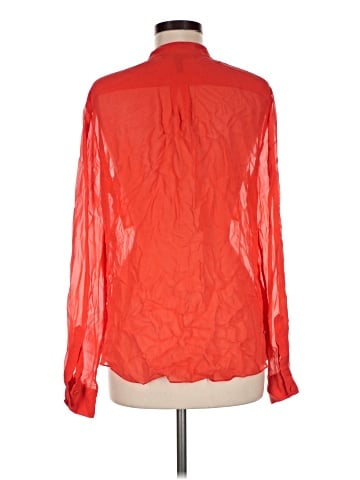 BCBGMAXAZRIA Long Sleeve Silk Top (view 2)