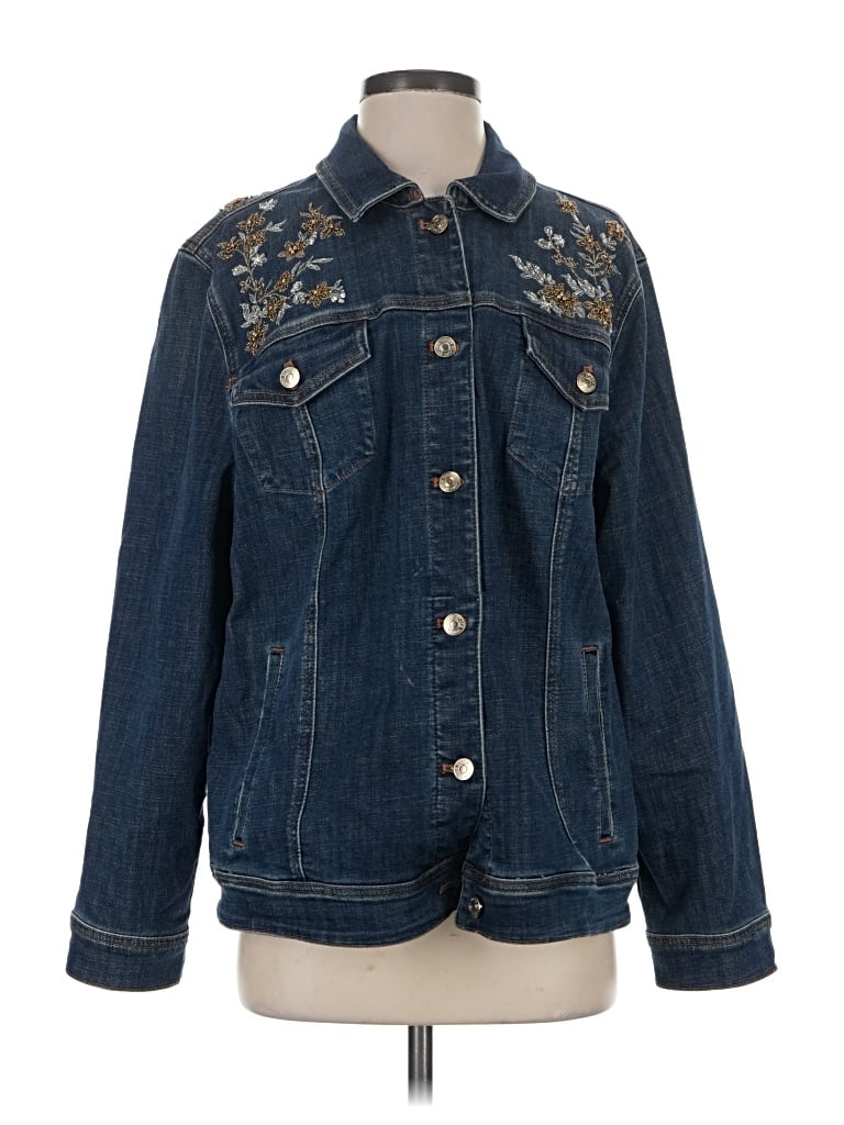 Pre-owned Chico's Denim Jacket In Blue