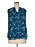 Papermoon 100% Polyester Floral Blue Sleeveless Blouse Size XL - photo 1
