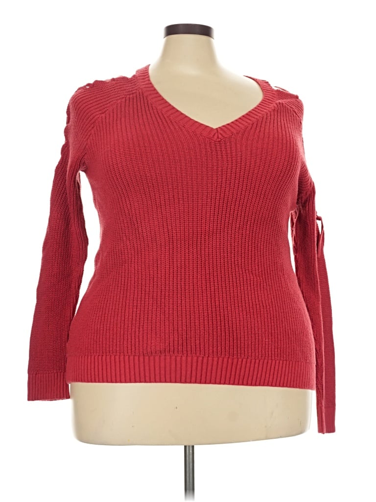 Pre-owned Torrid Pullover Sweater In Red