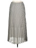 Max Studio 100% Polyester Green Silver Casual Skirt Size L - photo 2