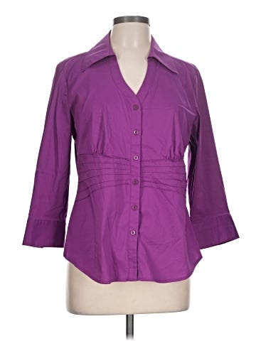 Alfani 3/4 Sleeve Button-Down Shirt (view 1)