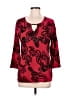 JM Collection Red 3/4 Sleeve Blouse Size M - photo 1