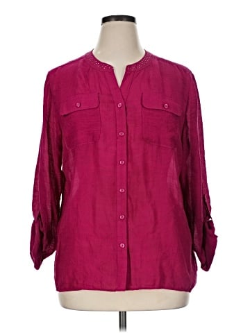 Notations 3/4 Sleeve Button-Down Shirt (view 1)