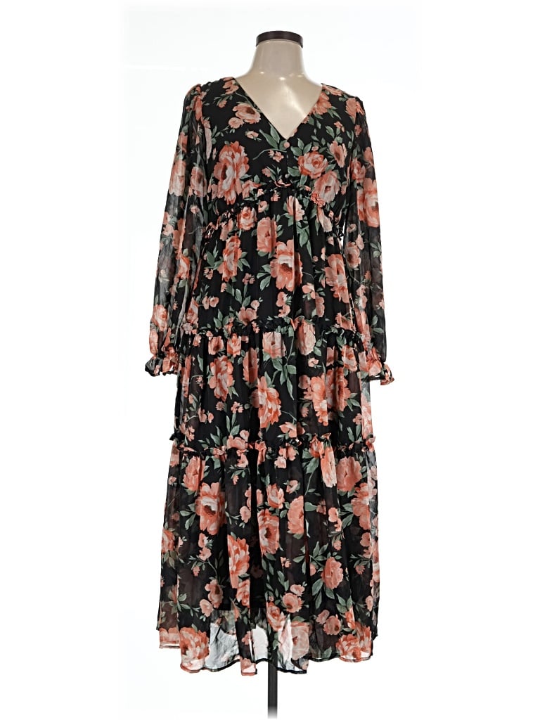 Pre-owned August Sky Casual Dress In Black