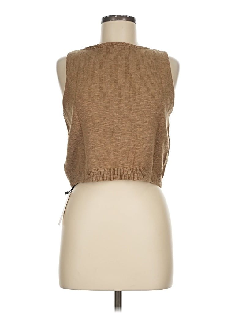 Pre-owned Commense Sleeveless Top Brown Halter Neckline Tops
