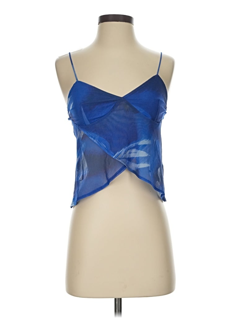 Pre-owned Pull & Bear Sleeveless Top Blue Strapless Neckline Tops