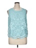 Soft Surroundings 100% Polyester Teal Sleeveless Blouse Size 1X - photo 1
