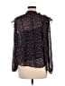 Ann Taylor LOFT 100% Polyester Black Purple Long Sleeve Blouse Size M - photo 2