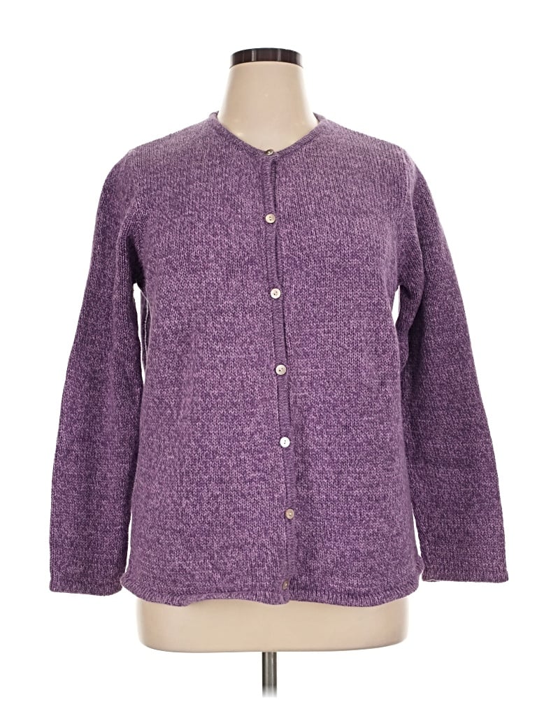 Pre-owned L.l.bean Cardigan Sweater In Purple