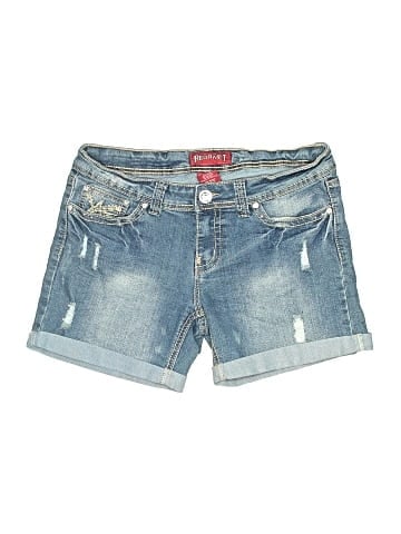 Red Rivet Denim Shorts (view 1)