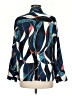 Nic + Zoe 100% Polyester Print Blue Long Sleeve Blouse Size M - photo 2