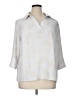 Olivia & Martin 100% Polyester Print Silver 3/4 Sleeve Blouse Size 1X - photo 1
