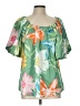 Umgee 100% Polyester Green Short Sleeve Blouse Size L - photo 1