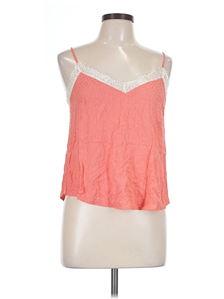 Pre-owned 1.state Sleeveless Top Orange Halter Neckline Tops