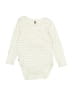 Tea 100% Cotton Stripes White Ivory Long Sleeve Onesie Size 12-18 mo - photo 1