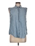 MiH Blue Sleeveless Button-Down Shirt Size M - photo 1