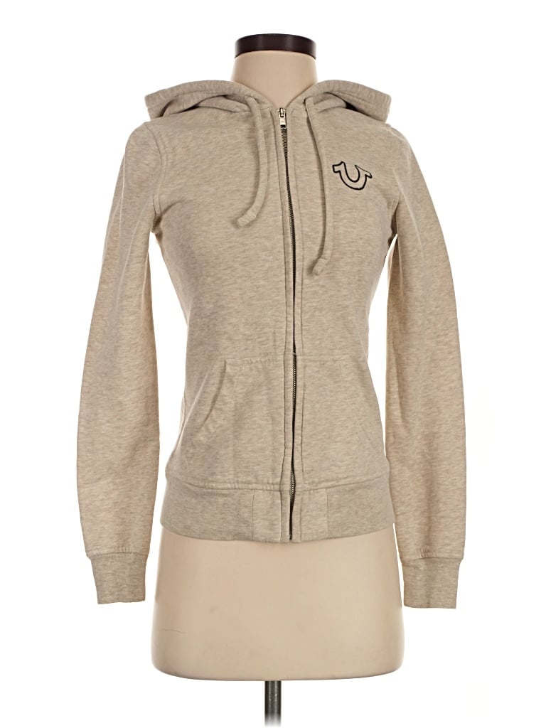 Pre-owned True Religion Zip Up Hoodie In Tan
