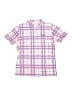 Adidas Plaid Pink Short Sleeve Polo Size 8 - photo 1