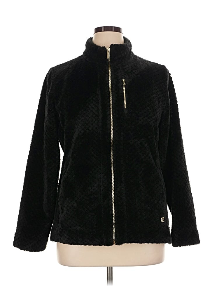 Pre-owned Calvin Klein Faux Fur Jacket In Black