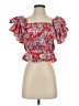 THML 100% Polyester Red Short Sleeve Blouse Size XS - photo 1