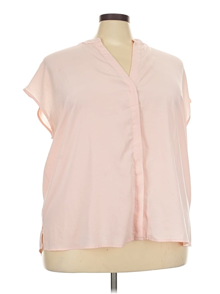 Pre-owned Eloquii Short Sleeve Blouse In Pink
